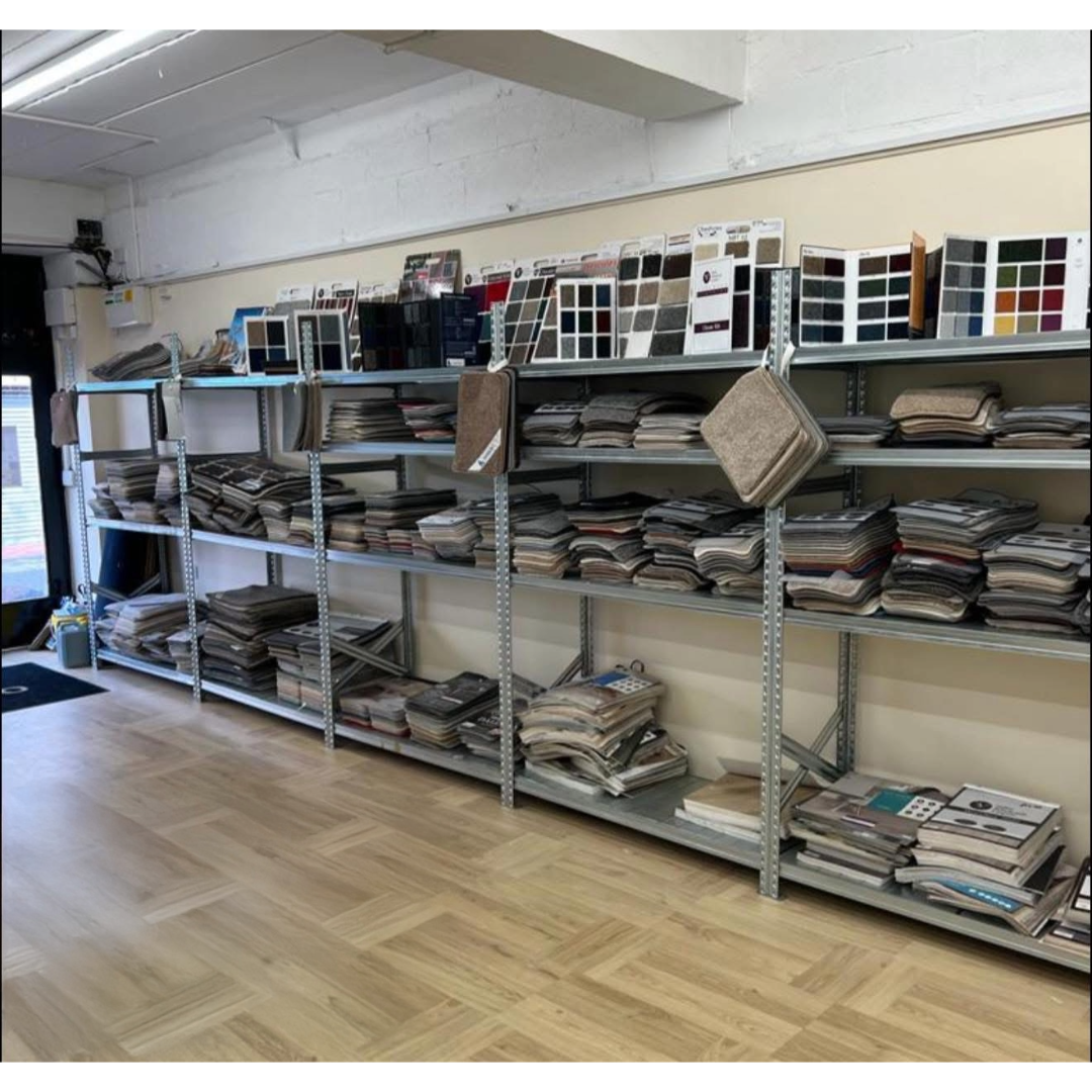 Galvanised shelving installed in a storage environment